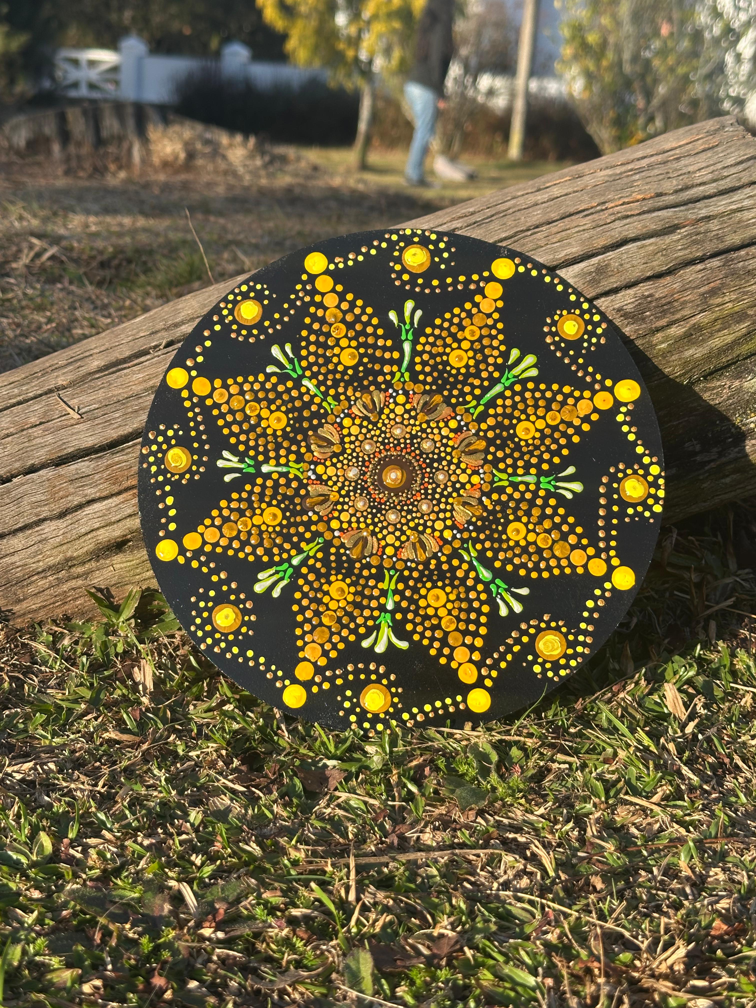 Mandala Solar em Pontilhismo